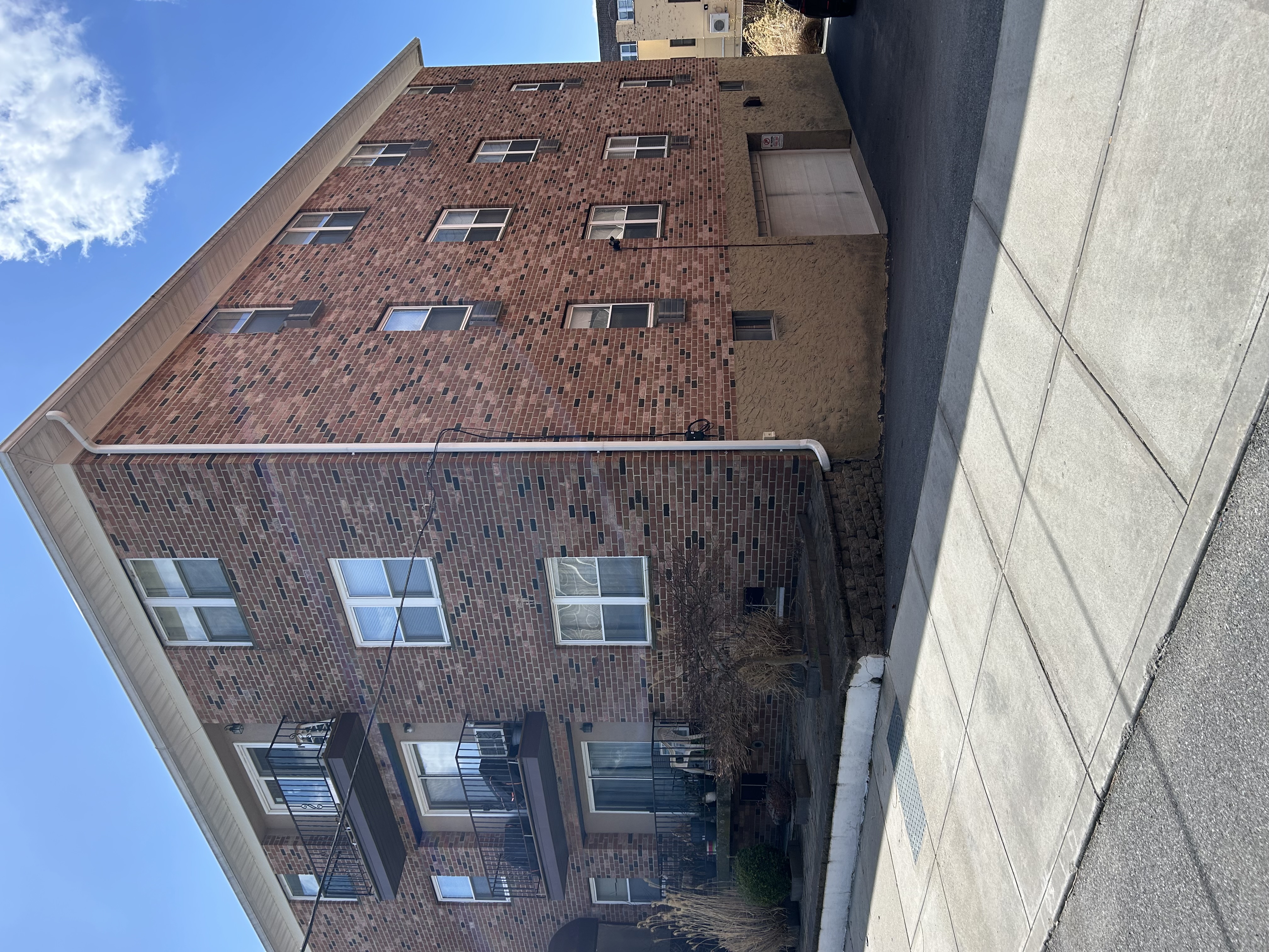 a front view of a building